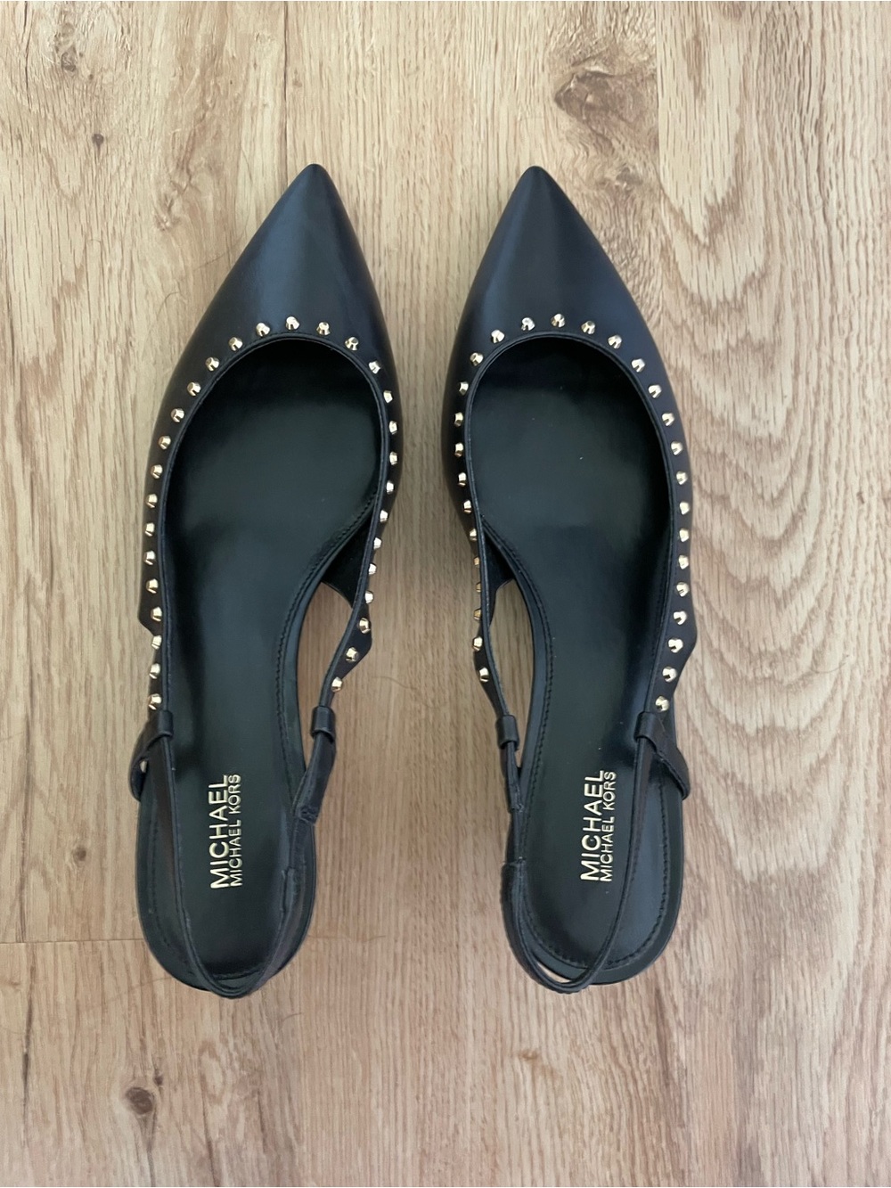 Michael Kors Nora Flex Sling Studded Pumps Black 9.5 NIB